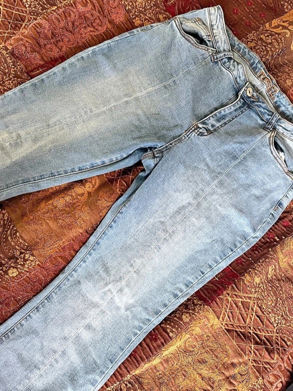 rue21 Blue Skinny Jeans Raw Hem